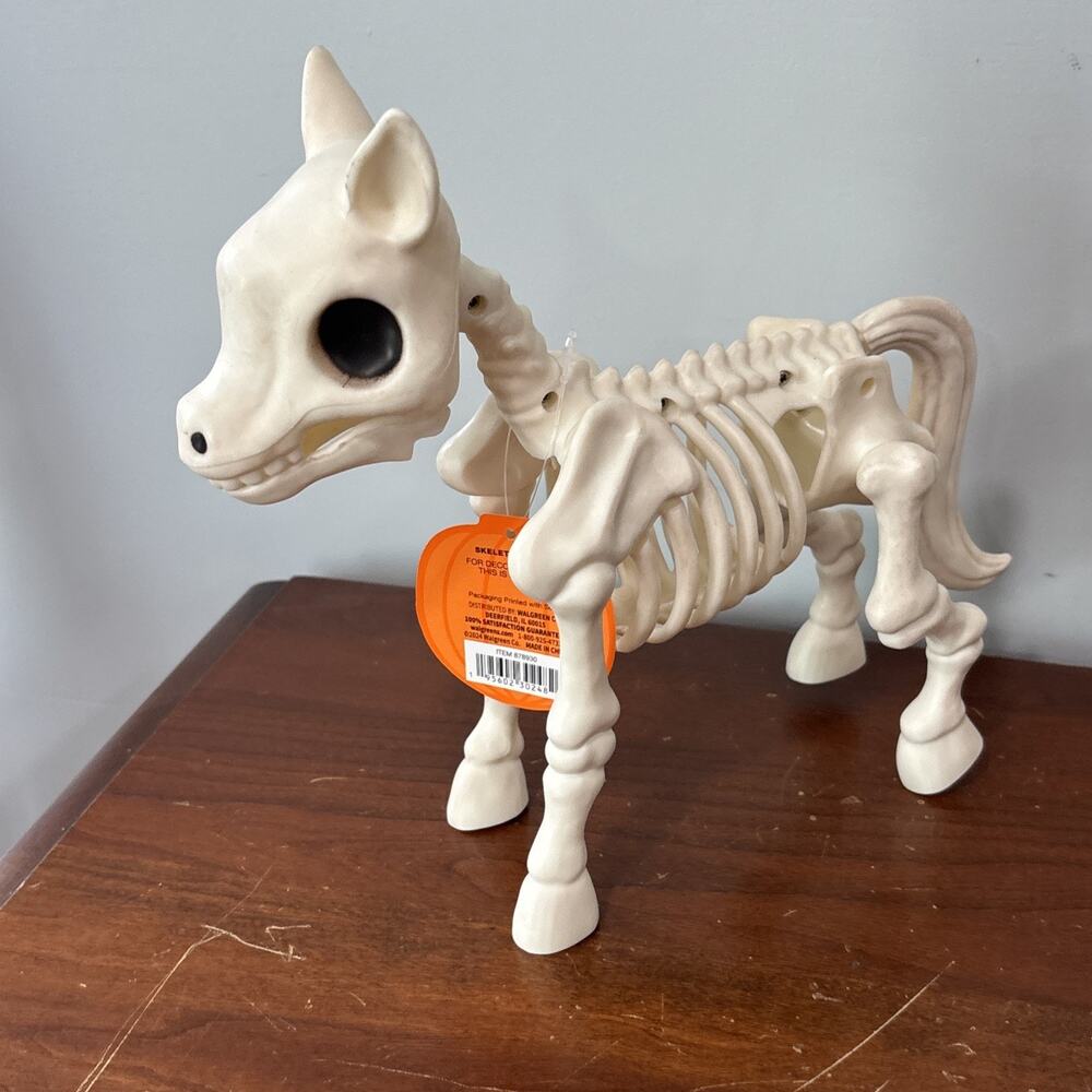 Happy Halloween Plastic Skeletons Skeleton Pony Cow Farm Animals Lot Decor Yard - Picture 4 of 8
